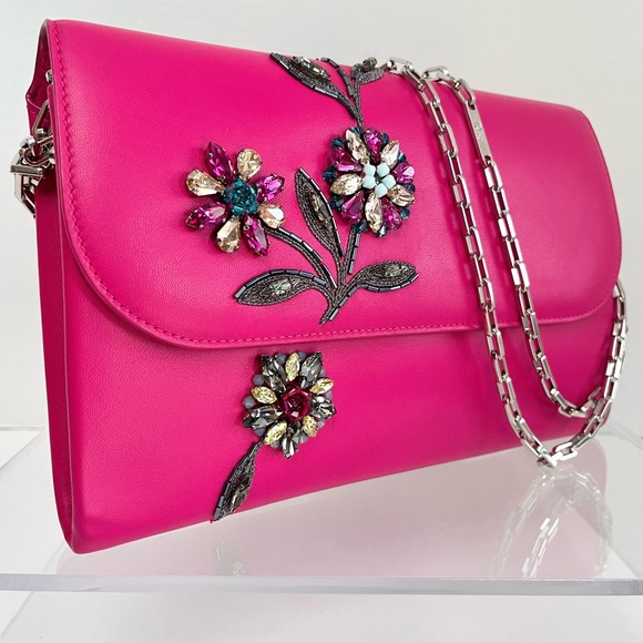 •••SOLD•••$6000 Auth Christian Dior Vif Runway Embellished Leather Chain Bag - Picture 6 of 17